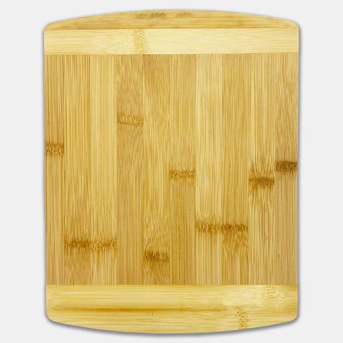 Trey Bamboo Cutting Board - A bamboo cutting board with a smooth surface and rounded edges, featuring a natural wood colour.