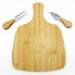 Artis Cheeseboard & Knife Set - A bamboo cheeseboard with two wooden-handled cheese knives. The set includes a knife and a fork.