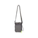 Water Bottle Holder with Strap - A drink bottle holder with a strap in grey and bright green accents, featuring a zipped pocket and a logo.