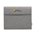 Noty Folio Eco (Business Folio) - A grey business folio with a flap closure and a logo in the centre. Features a textured fabric design.