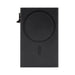 Wally Mag RFID Case - A black RFID case with a circular design and clip attachment. It features a sleek and minimalistic appearance.