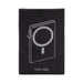 Wally Mag RFID Case - A black packaging featuring a simple line drawing of the Wally Mag RFID case, with a logo on the front.