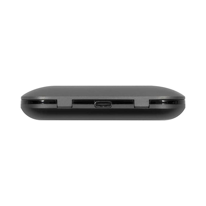 Aria True Wireless Earbuds - A black charging case for true wireless earbuds featuring a USB-C port. The case has a smooth, rounded design and a branding logo.