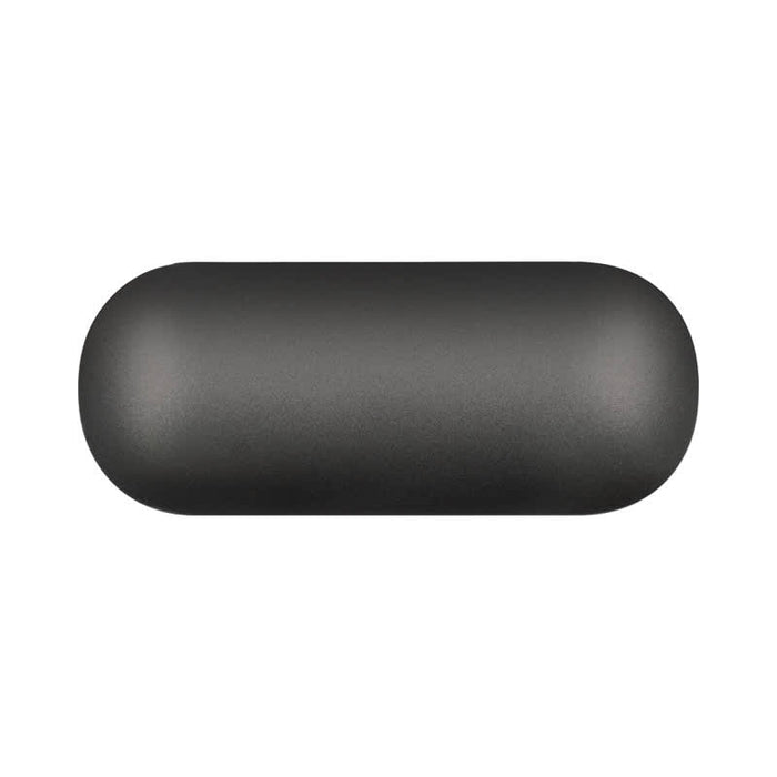 Aria True Wireless Earbuds - A black oval charging case for Aria True Wireless Earbuds is displayed. The case has a smooth finish and a seamless design.