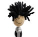 Mop Head Pen with Stylus - A Mop Head Pen with Stylus featuring a smiling face and a tuft of black yarn as hair.