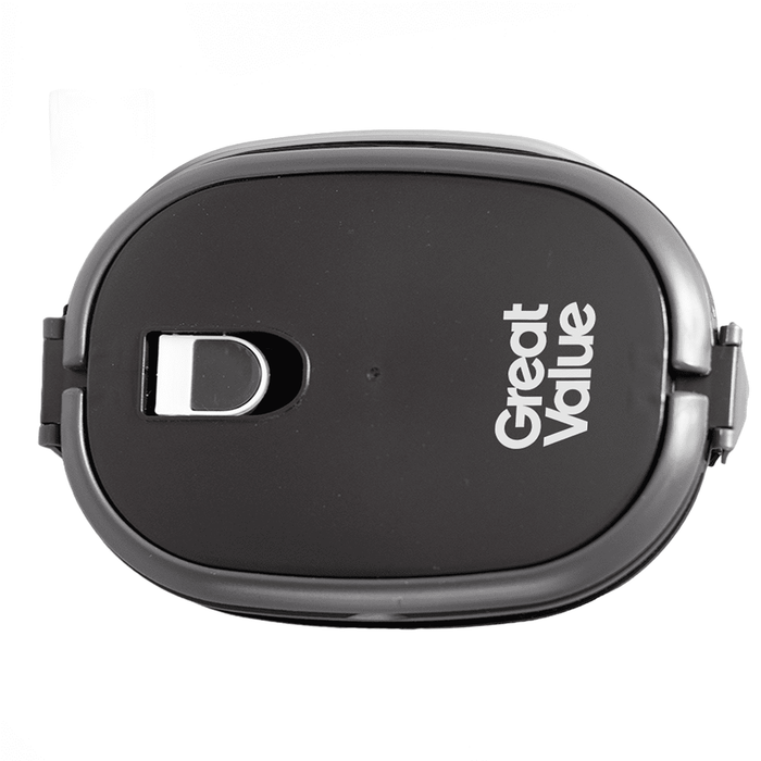 The Lunch Box 800ml - A lunch box in black with a grey clasp and a logo. Designed for convenient storage and transport.