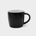 The Maxwell 330ml Ceramic Mug - A black ceramic mug with a white interior and a sturdy handle. It has a smooth finish and a logo.
