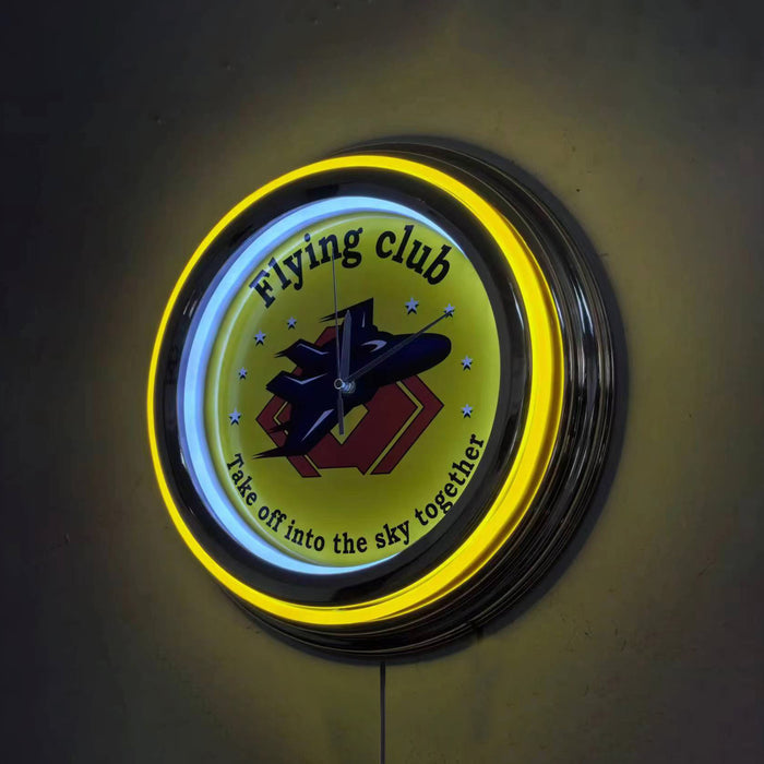 Double Ring Neon Wall Clock - Custom Promotional Product