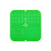 3-Section Dog Enrichment Lick Mat - A green, three-section dog enrichment lick mat featuring various textured patterns, including hexagons and bones.