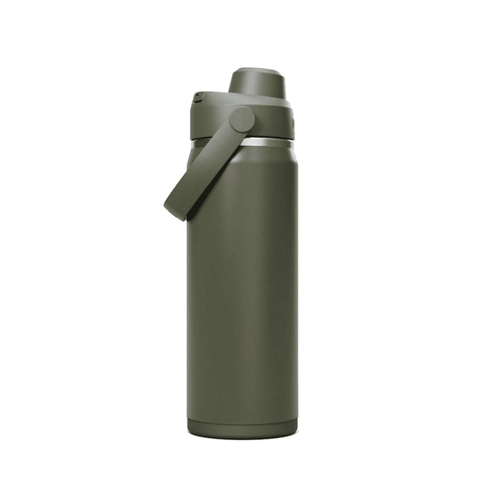 CamelBak - Thrive Chug VSS 0.6L - A drink bottle in olive green with a flip lid and a handle, featuring a logo on the surface.
