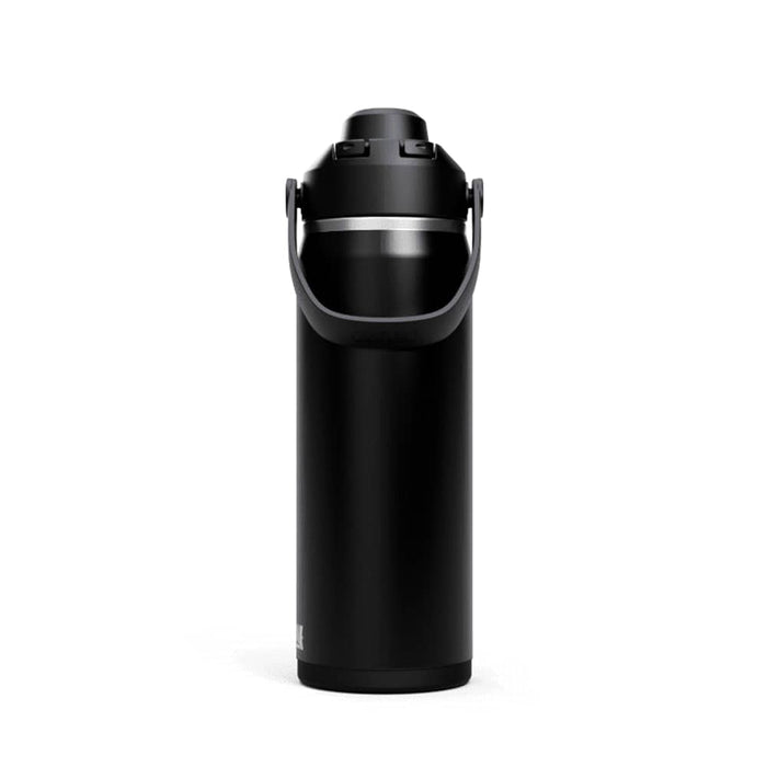 CamelBak - Thrive Chug VSS 0.6L - A drink bottle in black with a silver band and a handle, featuring a secure lid and a logo.