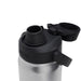 CamelBak - Thrive Chug VSS 0.6L - A drink bottle with a stainless steel body and black lid, featuring a spout and a secure cap.