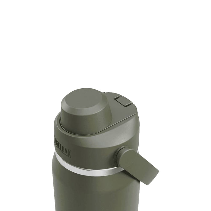 CamelBak - Thrive Chug VSS 0.75L - A drink bottle in olive green with a screw-top lid and a handle, featuring a logo on the side.
