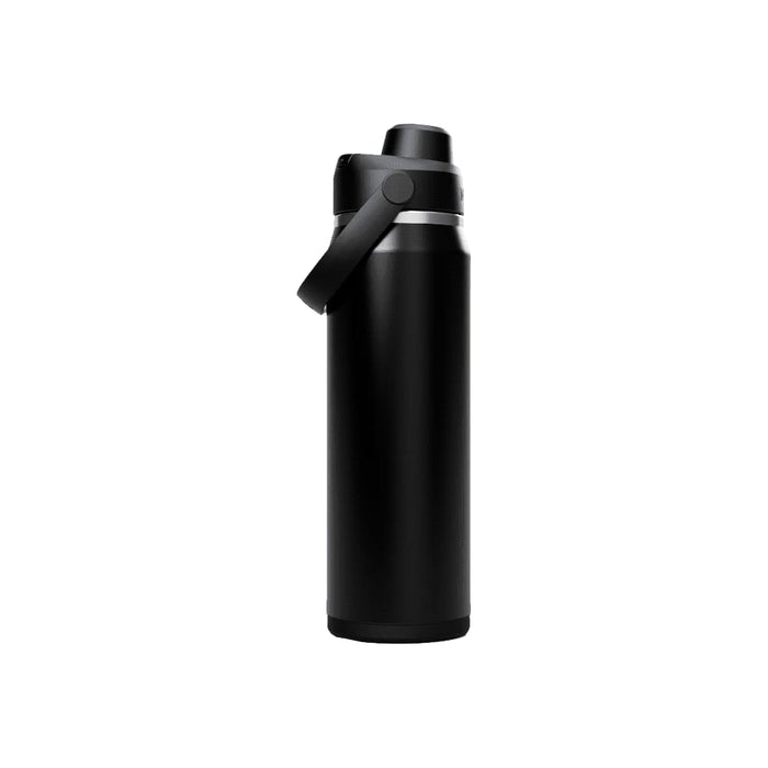 CamelBak - Thrive Chug VSS 0.75L - A drink bottle in matte black with a silver band and a carry handle, featuring a logo.
