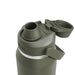 CamelBak - Thrive Chug VSS 1.0L - A drink bottle in olive green with a screw-on lid and a flip top cap, featuring a logo on the side.