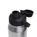 CamelBak - Thrive Chug VSS 1.0L - A drink bottle featuring a stainless steel body and a black cap with a spout. It includes a logo.