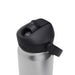CamelBak - Thrive Flip Straw VSS 0.6L - A drink bottle in stainless steel with a black lid and flip straw, featuring a logo on the side.