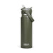 CamelBak - Thrive Flip Straw VSS 0.75L - A drink bottle in olive green with a flip straw and an attached carry handle. It features a logo.