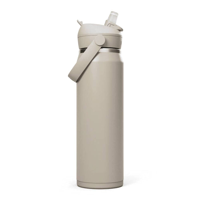 CamelBak - Thrive Flip Straw VSS 0.75L - A drink bottle in a light beige colour with a flip straw and a carry handle. It features a sleek, modern design.