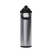 CamelBak - Thrive Flip Straw VSS 1.0L - A drink bottle with a shiny silver stainless steel body and a black flip straw lid. It features a built-in handle.