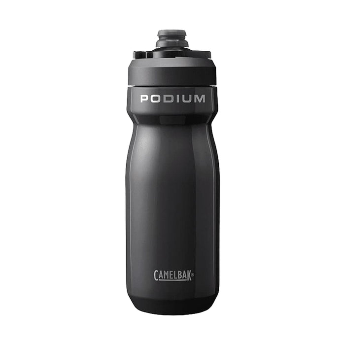 CamelBak - Podium Insulated Steel 0.5L - A drink bottle in black with a contoured shape, featuring a branded logo and a push-pull cap.