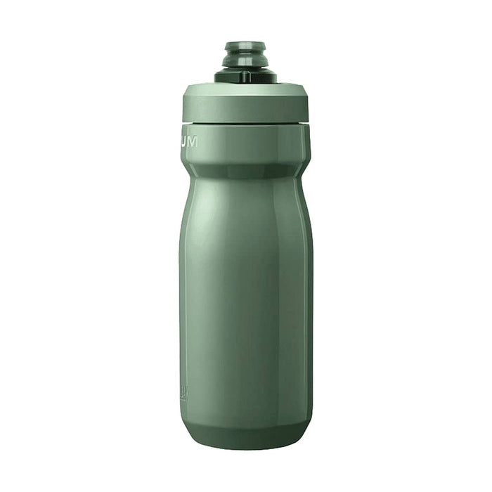 CamelBak - Podium Insulated Steel 0.5L - A drink bottle in a muted green shade, featuring a streamlined design and a cap with a nozzle. It has a logo.