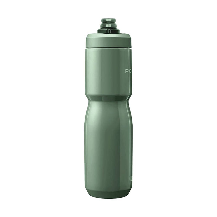 CamelBak - Podium Insulated Steel 0.65L - A drink bottle in a sleek, matte green finish with a branding logo on the side.