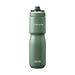 CamelBak - Podium Insulated Steel 0.65L - A drink bottle in a muted green colour, featuring a sleek design and a logo. It has a screw-on lid and a spout.