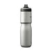 CamelBak - Podium Insulated Steel 0.65L - A drink bottle in polished silver stainless steel, featuring a black lid and a branding logo.