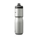 CamelBak - Podium Insulated Steel 0.65L - A drink bottle in stainless steel with a tapered design and a black lid, featuring a logo.