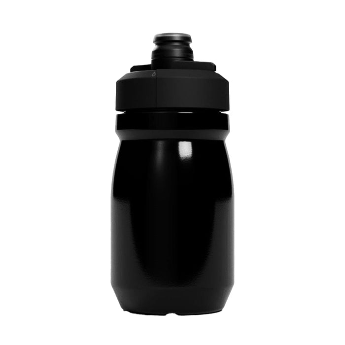 CamelBak - Podium Insulated Steel 0.35L - A drink bottle in black, featuring a screw-on top and a built-in spout. It has a sleek design and a logo.
