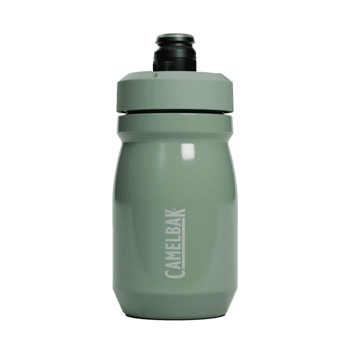 CamelBak - Podium Insulated Steel 0.35L - A drink bottle in muted green with a branded logo, featuring an insulated design and secure lid.