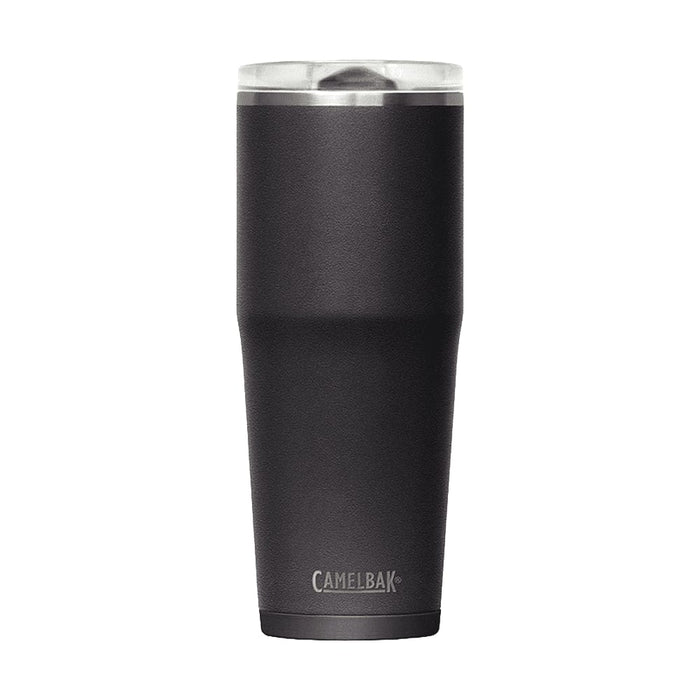 CamelBak - Thrive Tumbler VSS 0.6L - A drink bottle in matte black with a clear lid and a logo at the base.