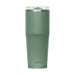 CamelBak - Thrive Tumbler VSS 0.6L - A drink bottle in a muted green colour with a stainless steel finish and a transparent lid, featuring a logo.
