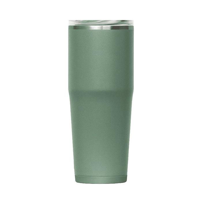 CamelBak - Thrive Tumbler VSS 0.9L - A drink bottle in a matte green finish, featuring a clear lid and stainless steel accents, with a logo.