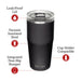 CamelBak - Thrive Tumbler VSS 0.9L - A drink bottle with a vacuum-insulated, black body; features a clear lid and includes a branding logo.