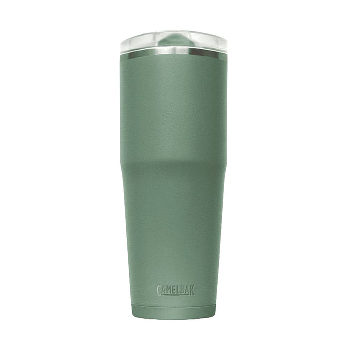 CamelBak - Thrive Tumbler VSS 0.9L - A drink bottle in a matte green finish with a transparent lid and a branded base.