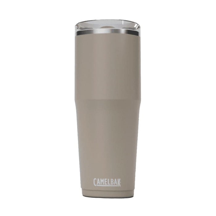 CamelBak - Thrive Tumbler VSS 0.9L - A drink bottle in a matte tan colour with a stainless steel lid and a logo at the bottom.