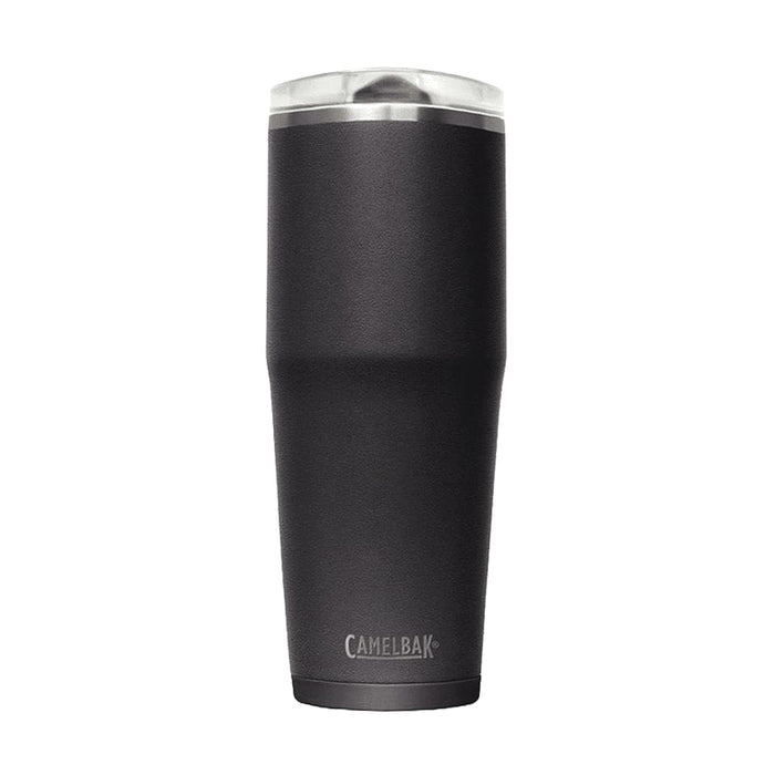 CamelBak - Thrive Tumbler VSS 0.9L - A drink bottle in matte black with a stainless steel lid and a logo on the front.