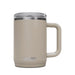 CamelBak - Thrive Mug VSS 0.5L - A drink bottle in a matte beige colour with a clear lid, featuring a sturdy handle and a logo.