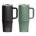CamelBak - Thrive Mug VSS 1.0L - A drink bottle set featuring a black and a green mug with a handle. Each has a lid and branding visible.