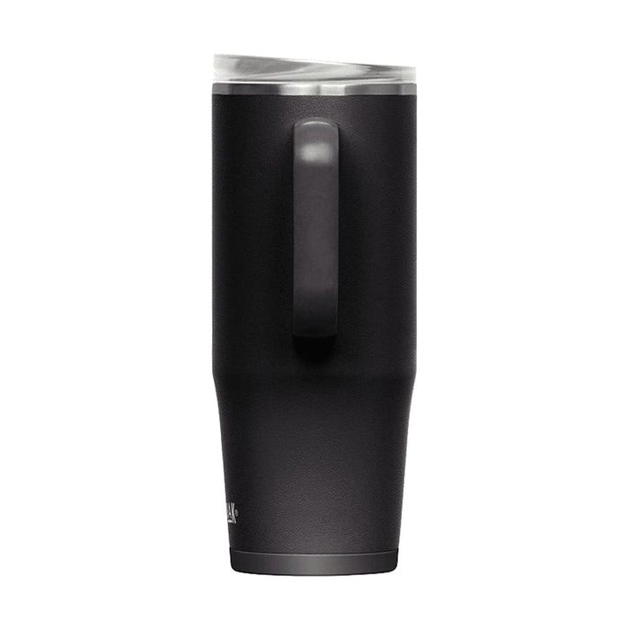 CamelBak - Thrive Mug VSS 1.0L - A drink bottle in matte black with a handle and a clear lid, featuring a simple logo.