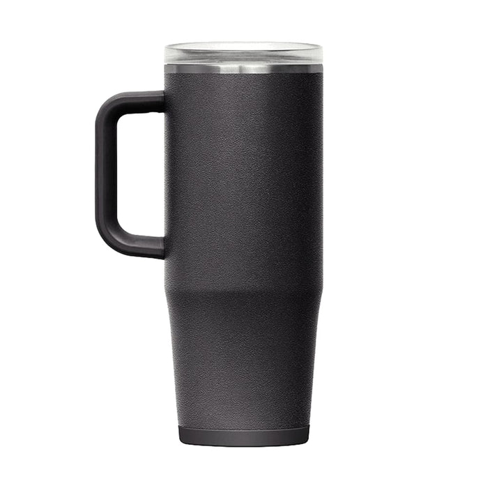 CamelBak - Thrive Mug VSS 1.0L - A drink bottle in matte black with a handle and a clear lid, featuring a logo.