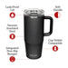 CamelBak - Thrive Mug VSS 1.0L - A drink bottle in matte black, featuring a soft handle, leak-proof lid, and vacuum insulated steel design.