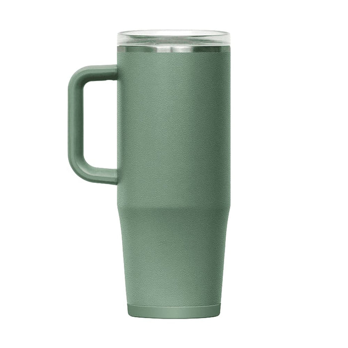 CamelBak - Thrive Mug VSS 1.0L - A drink bottle in a matte sage green colour with a clear lid and a side handle. It features a logo.