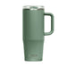 CamelBak - Thrive Mug VSS 1.0L - A drink bottle with a green matte finish, featuring a handle and a transparent lid, branded with a logo.