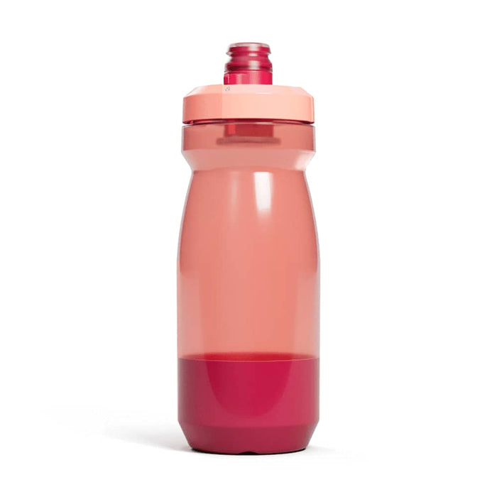 CamelBak Podium Bike Bottle 0.6L - Retail Colours - A drink bottle in shades of pink with a screw-top lid and a logo on its body.