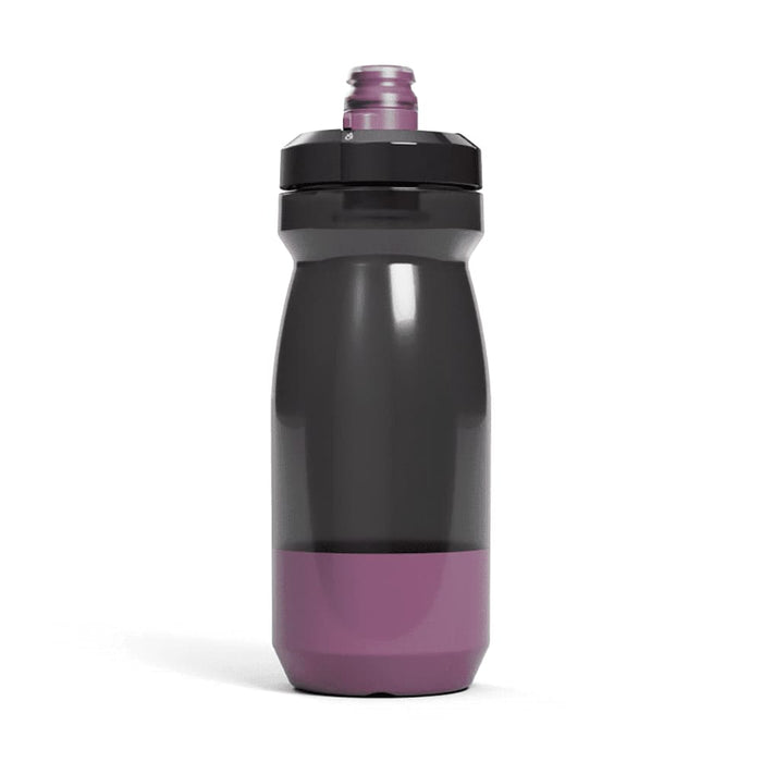 CamelBak Podium Bike Bottle 0.6L - Retail Colours - A drink bottle in black and purple with a screw-on lid and a branding logo.