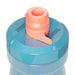 CamelBak Podium Bike Bottle 0.6L - Retail Colours - A drink bottle with a pink nozzle and a blue body, featuring a lid with a logo.