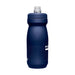 CamelBak Podium Bike Bottle 0.6L - Retail Colours - A drink bottle in navy blue with a textured design and a spout, featuring a logo on the side.